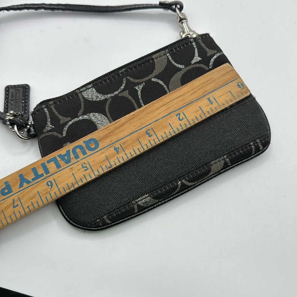 Coach Black Logo Monogram Wristlet Bag Purse Clutch - Picture 3 of 16